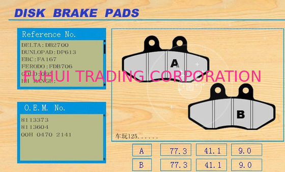 77.3 size Waterproof Steel material Motorcycle disc Brakes Pad